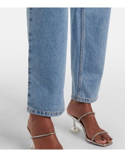 Area Blue Straight Jeans Mit Kristallen