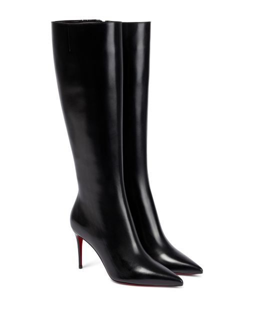 Christian Louboutin Kate Botta 85 Leather Knee-high Boots in Black | Lyst