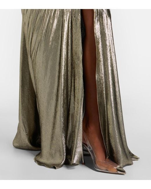 Maria Lucia Hohan Natural Dakota Lame Chiffon Gown