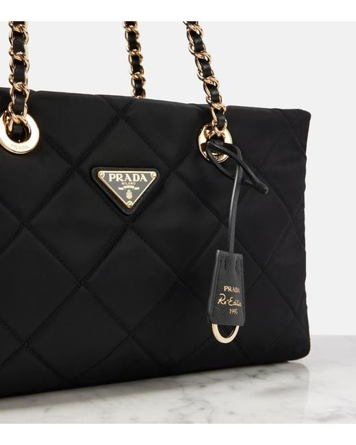 Prada Black Re-Edition 1995 Chaine Re-Nylon Medium Shoulder Bag
