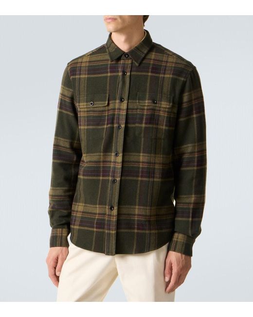 Ralph Lauren Green Checked Cashmere Shirt for men