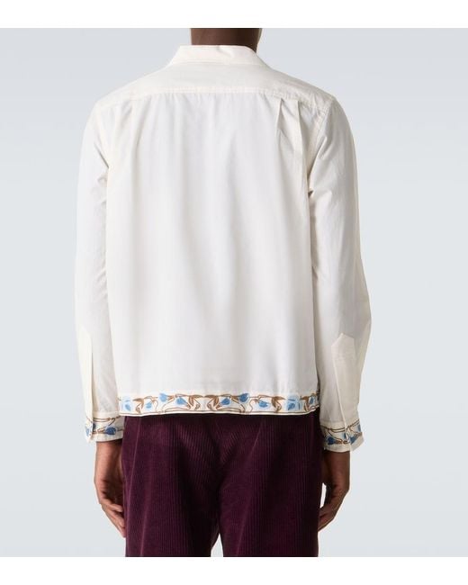 Bode White Nouveau Vine Cotton Poplin Shirt for men