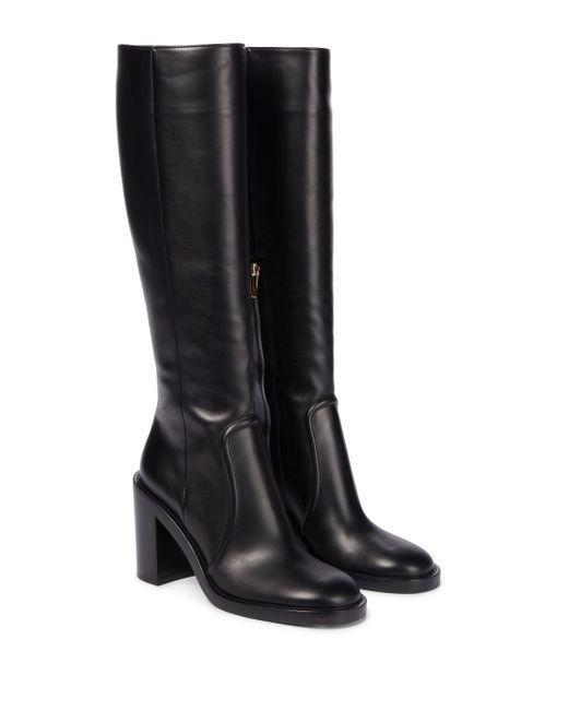 Gianvito Rossi Conner 85 Leather Knee-high Boots in Black - Lyst