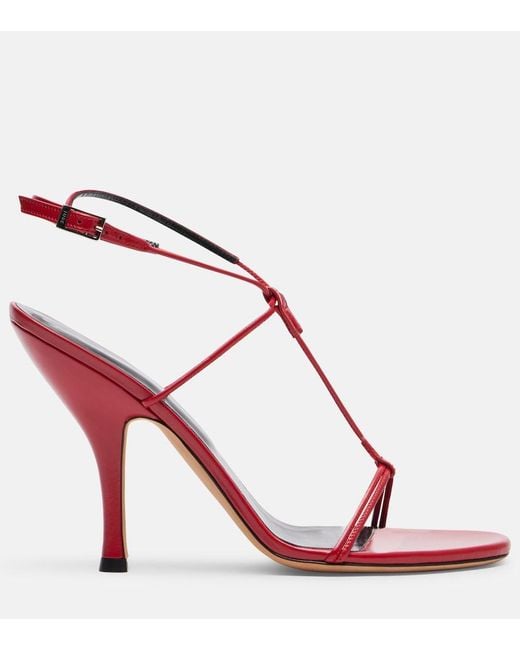 Jude Red Mixer Leather Slingback Sandals
