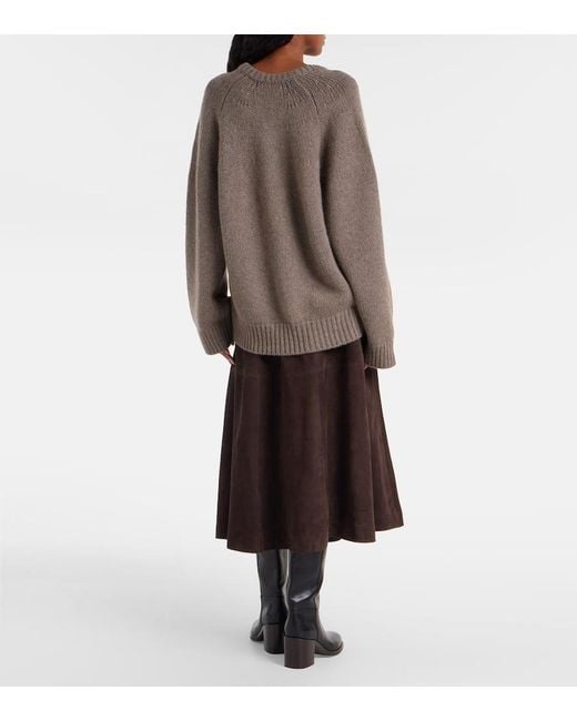 Lisa Yang Brown Oversize-Pullover Oia Aus Kaschmir