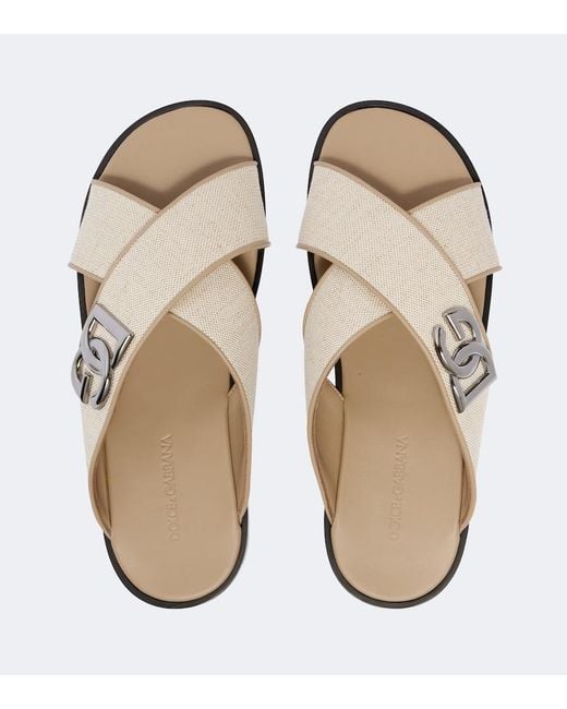Dolce & Gabbana Multicolor Salt&Pepper Nappa Sandal for men