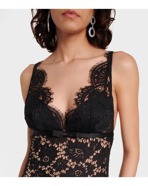 Self-Portrait Black Floral Lace Maxi Dress