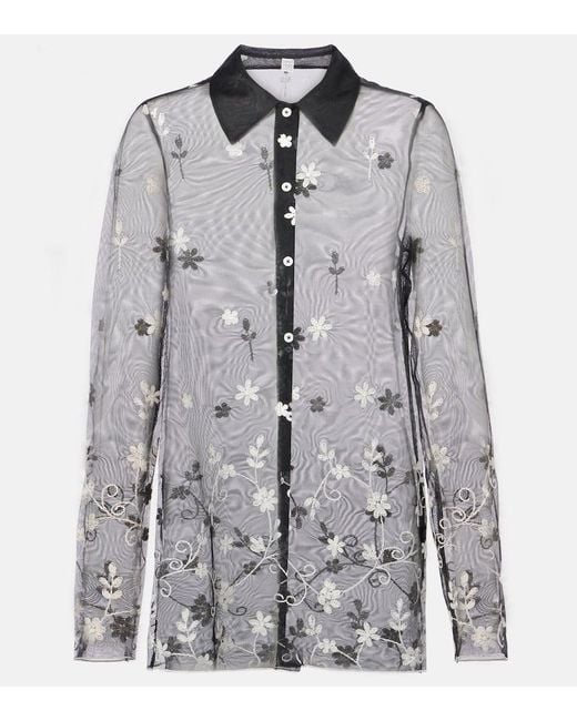Camicia Con Ricamo di Totême  in Gray
