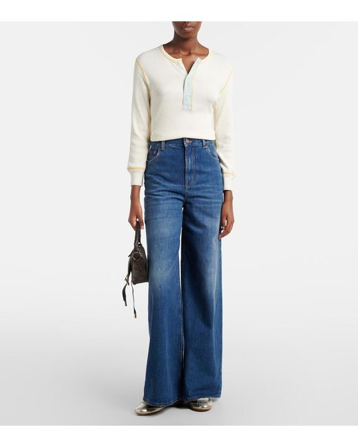 Chloé Natural Kick Metallic Leather Flats