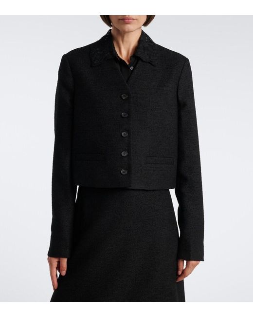 Fendi Black Wool-Blend Boucle Jacket