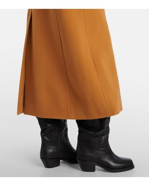 Isabel Marant Brown Mantel Ellenita Aus Einem Wollgemisch
