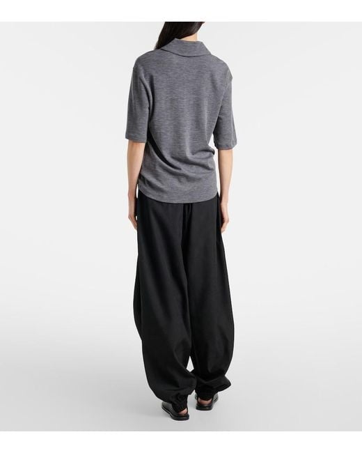 Rohe Black Barrel-Leg Pants