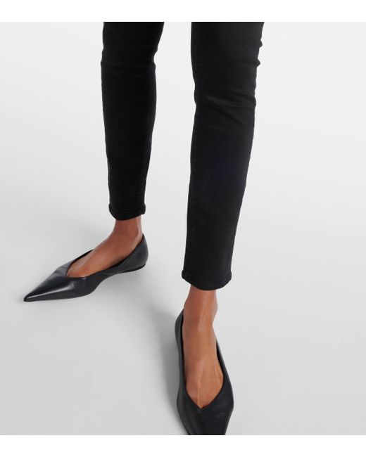 Jean a taille mi-haute The Skinny B(air) 7 For All Mankind en coloris Black