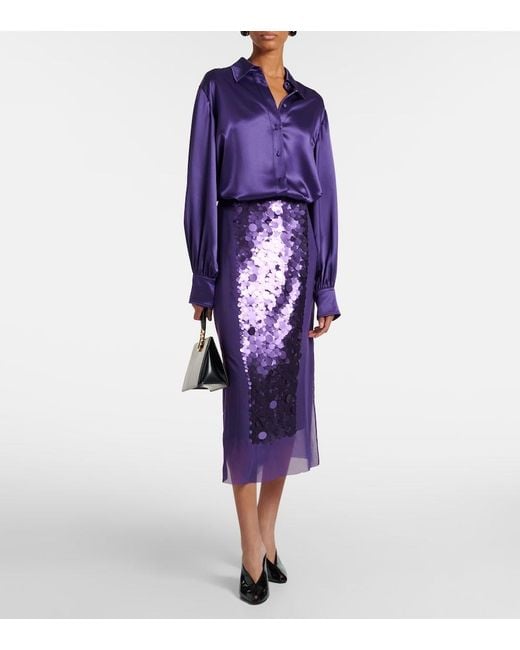 Joseph Blue Dieu Satin Blouse