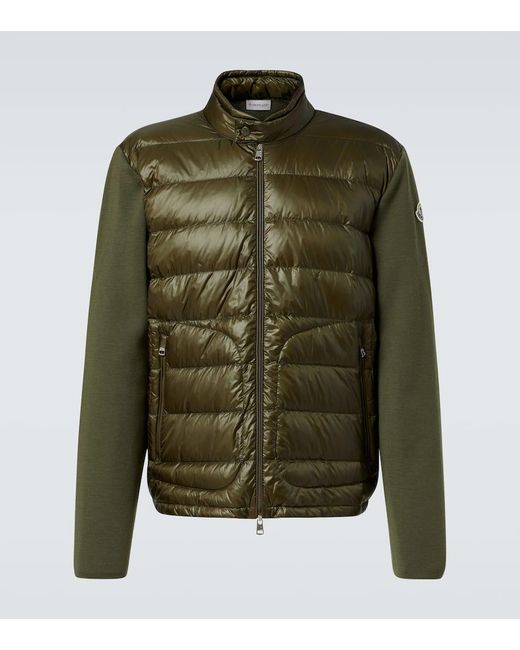 Moncler Green Archivio Down-Paneled Cardigan for men