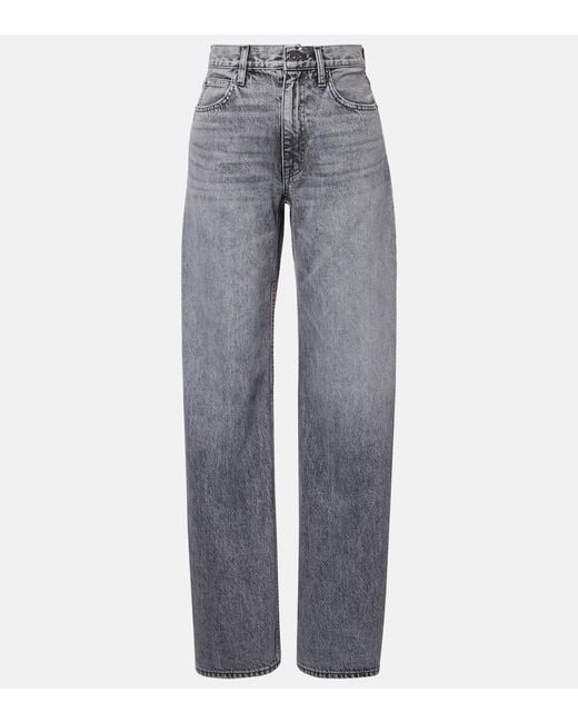 SLVRLAKE Denim Gray Cassie High-Rise Wide-Leg Jeans