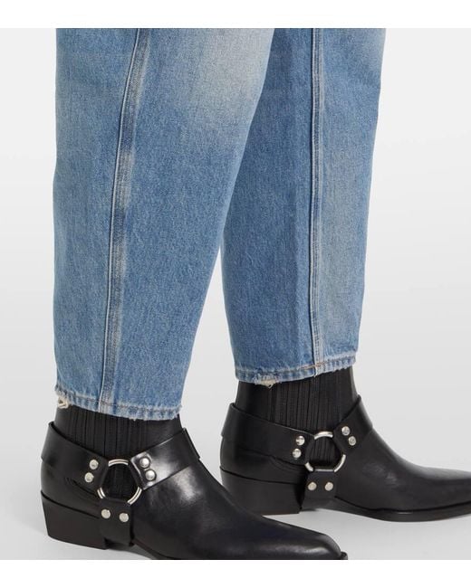Polo Ralph Lauren Blue High-Rise Barrel-Leg Jeans