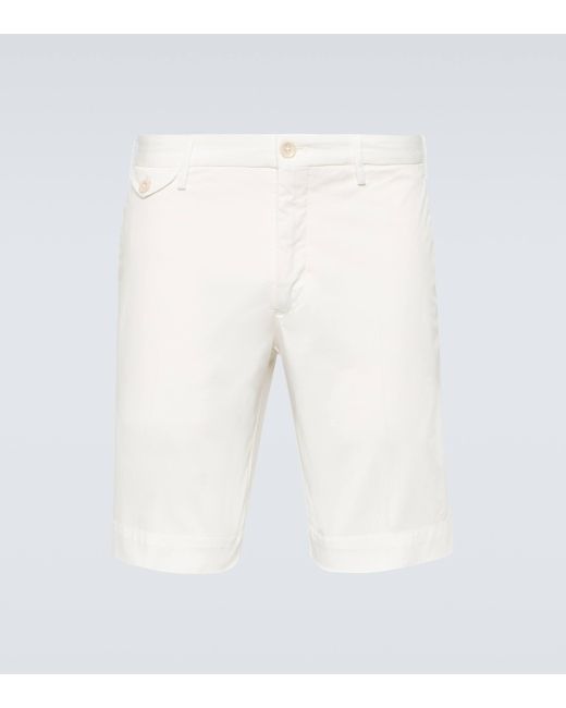 Incotex White Cotton-blend Slim Shorts for men