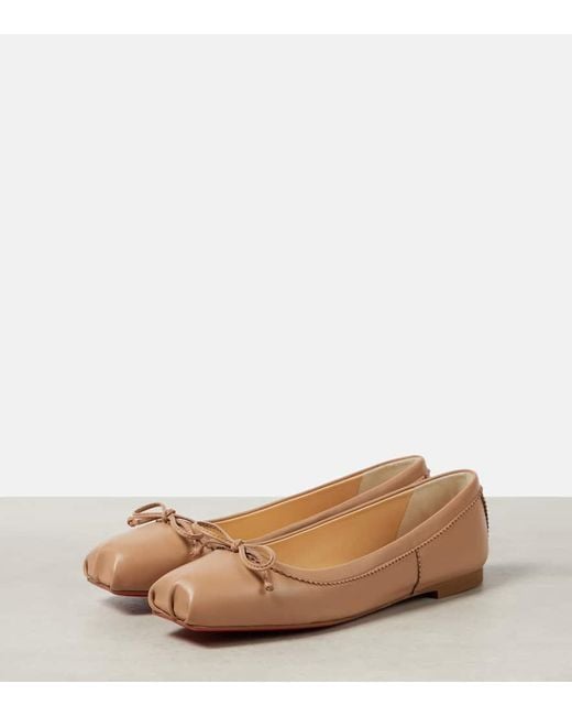 Christian Louboutin Brown Ballerinas Mamadrague Aus Leder