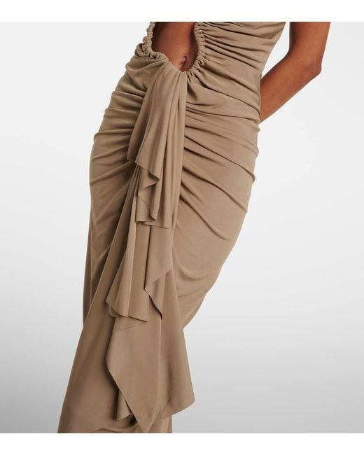 Christopher Esber Salacia Draped Jersey Maxi Dress in Natural | Lyst Christopher Esber Salacia Draped Jersey Maxi Dress in Natural | Lyst