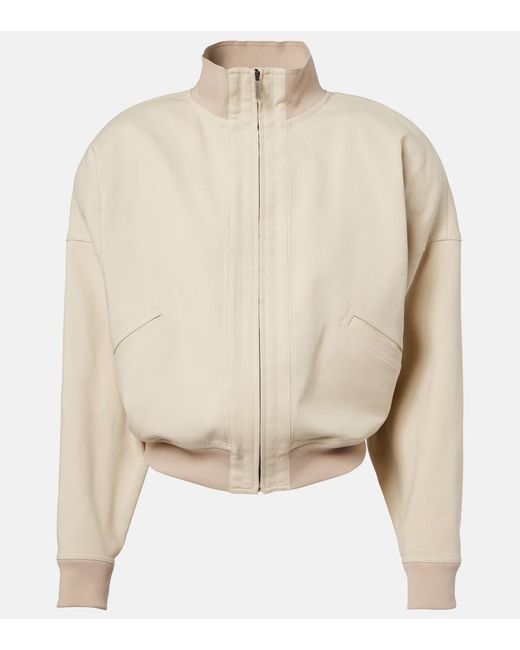 Gucci Natural Cotton Poplin Bomber Jacket