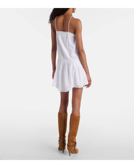 Isabel Marant White Minikleid Geraldin Aus Baumwolle Mit Spitze
