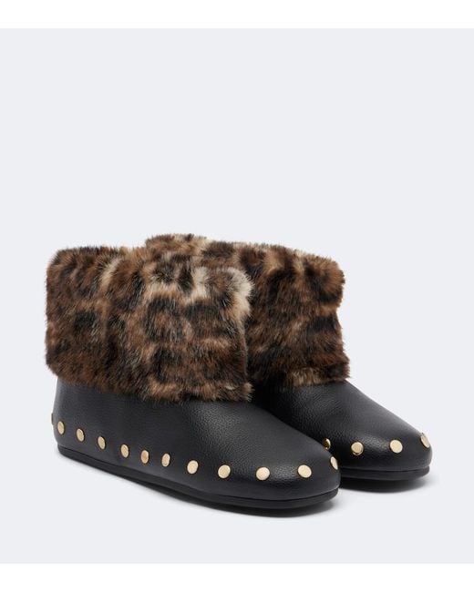 Ganni Brown Jenny Studded Ankle Boots