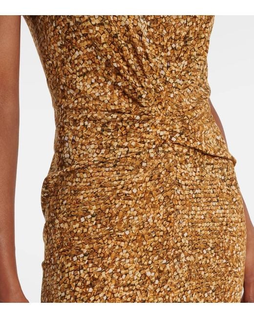 Isabel Marant Metallic Terena Printed Silk-Blend Midi Dress