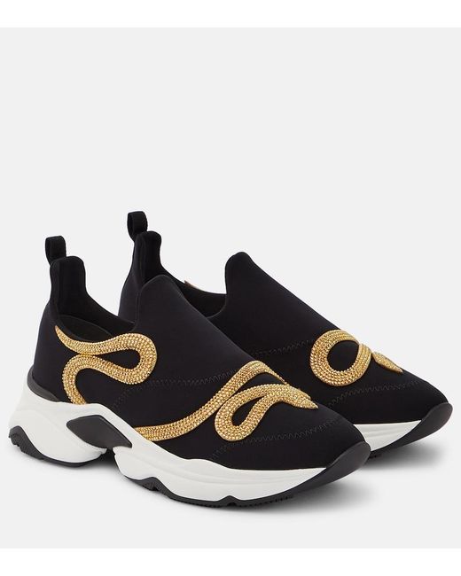 Rene Caovilla Blue Morgana Embellished Sneakers