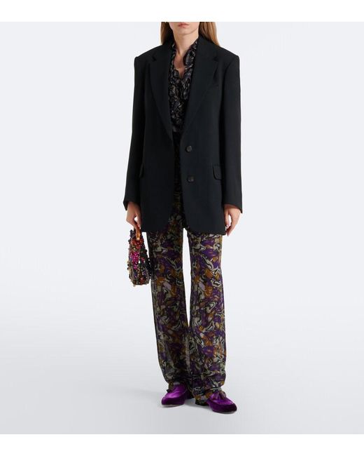 Gianvito Rossi Purple Tasseled Velvet Loafers