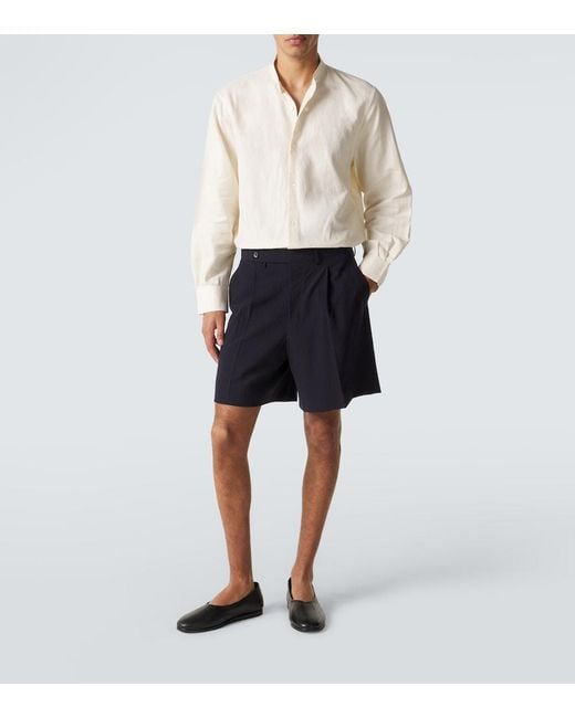 STÒFFA Blue Wool Shorts for men