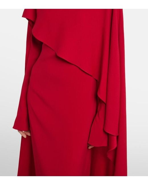 Taller Marmo Red Carrington Caped Crepe Cady Gown