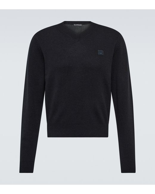 Acne Studios Face Wool Sweater in Black 