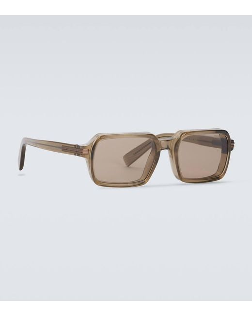 Zegna Brown Square Sunglasses for men