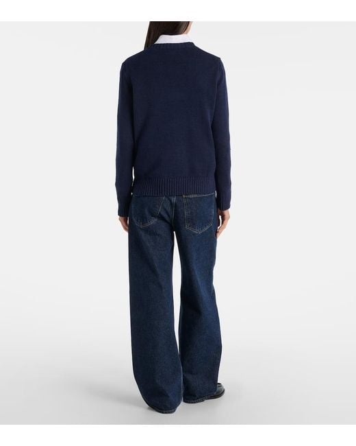 Pull Intarsia Polo Bear En Coton Et Lin Polo Ralph Lauren en coloris Blue