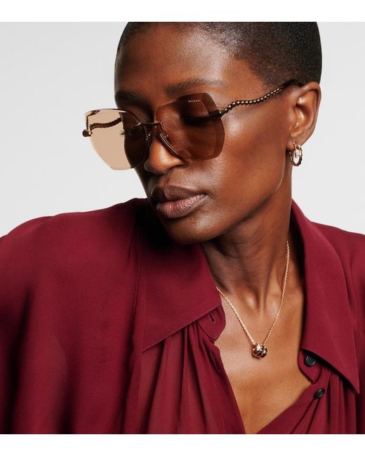 BVLGARI Pink Oversize-Sonnenbrille Serpenti Viper