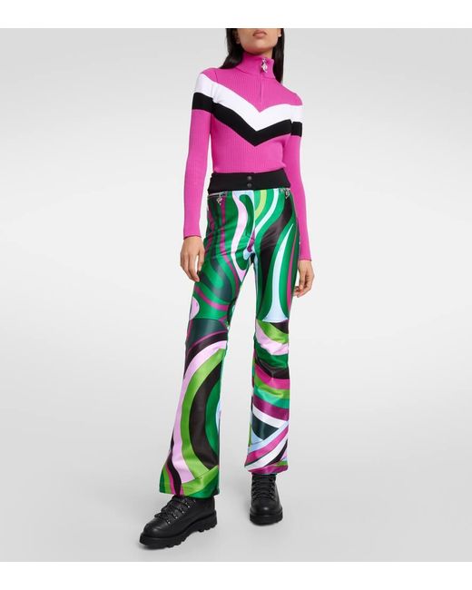Emilio Pucci Pink X Fusalp Striped Half-zip Ski Top