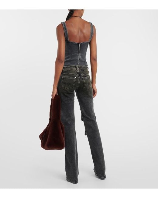 Blumarine Black Low-Rise Denim Cargo Pants