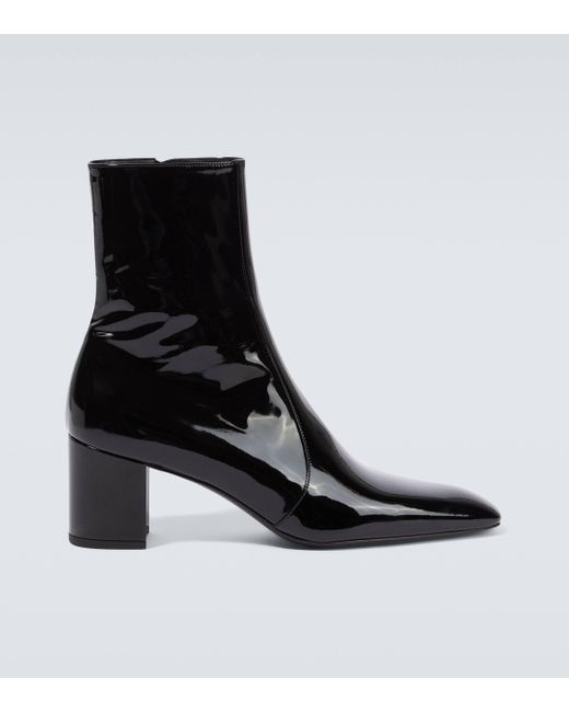 Saint Laurent Black Xiv Patent Leather Ankle Boots for men