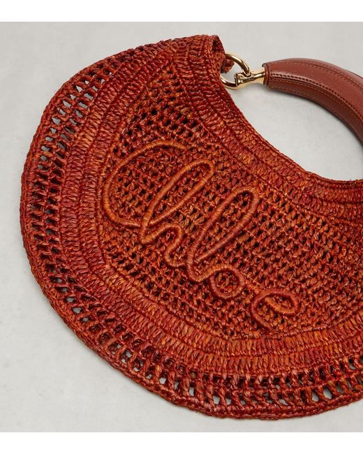 Chloé Red X Made For A Summer Banana Small Raffia Shoulder Bag