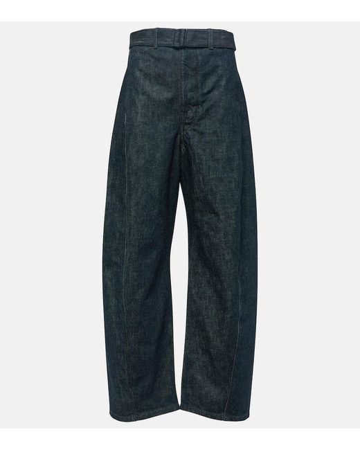 Lemaire Blue High-rise Barrel-leg Jeans