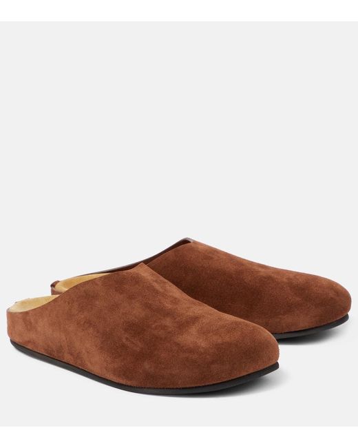 The Row Brown Hugo Suede Mules