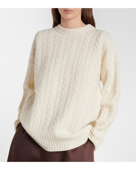 Rohe White Cable-Knit Wool Sweater
