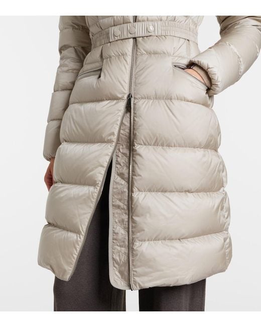 Moncler Natural Boedic Shearling-Trimmed Down Coat