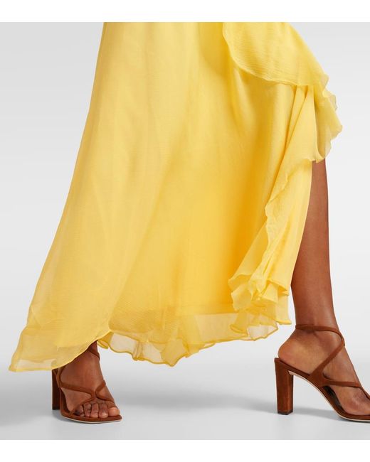 Vestido largo con volantes Polo Ralph Lauren de color Yellow