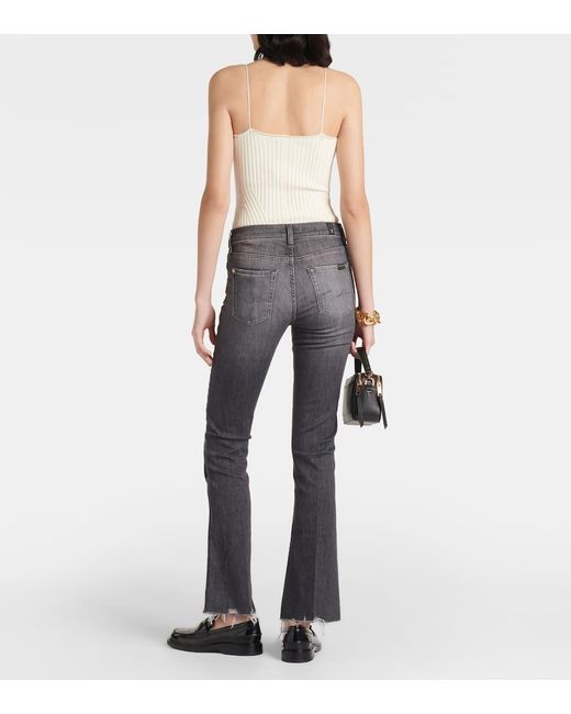 7 For All Mankind Gray Mid-Rise Bootcut Jeans