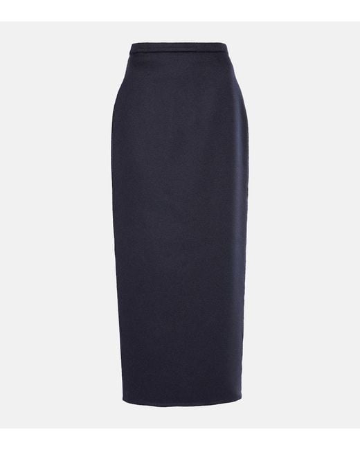 Max Mara Blue Bleistiftrock Palo Aus Kamelhaar