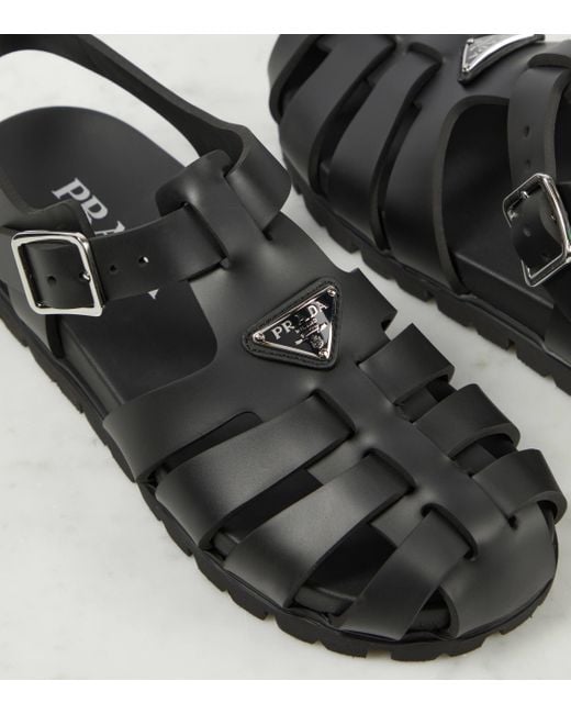Sandales a plateforme Prada en coloris Black