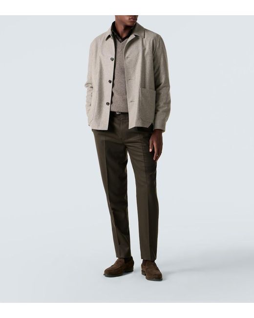 Zegna Gray Alpe Wool Jacket for men