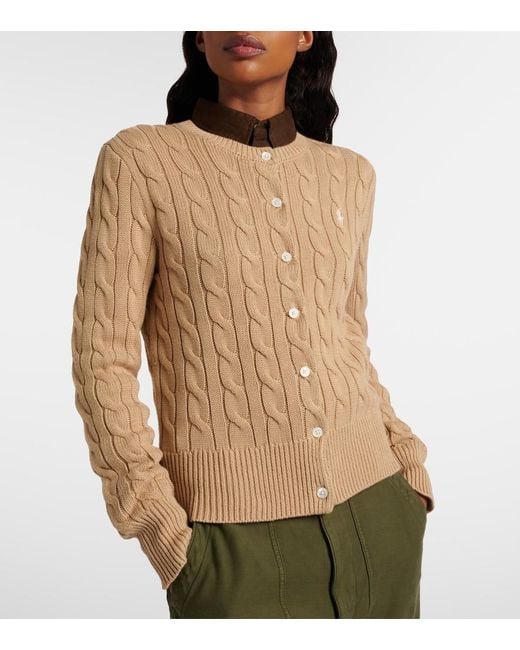 Polo Ralph Lauren Natural Cable-Knit Cotton Cardigan